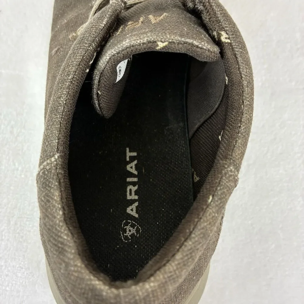 Ariat Hilo Stretch Shoes Men’s Size 8D Brown Canvas Cool Comfort Slip On Loafers